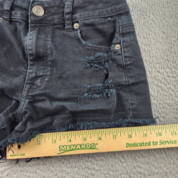 American Eagle Shorts Women's 2 Hi-Rise Festival Distressed Denim Jean Cutoff - Picture 8 of 10